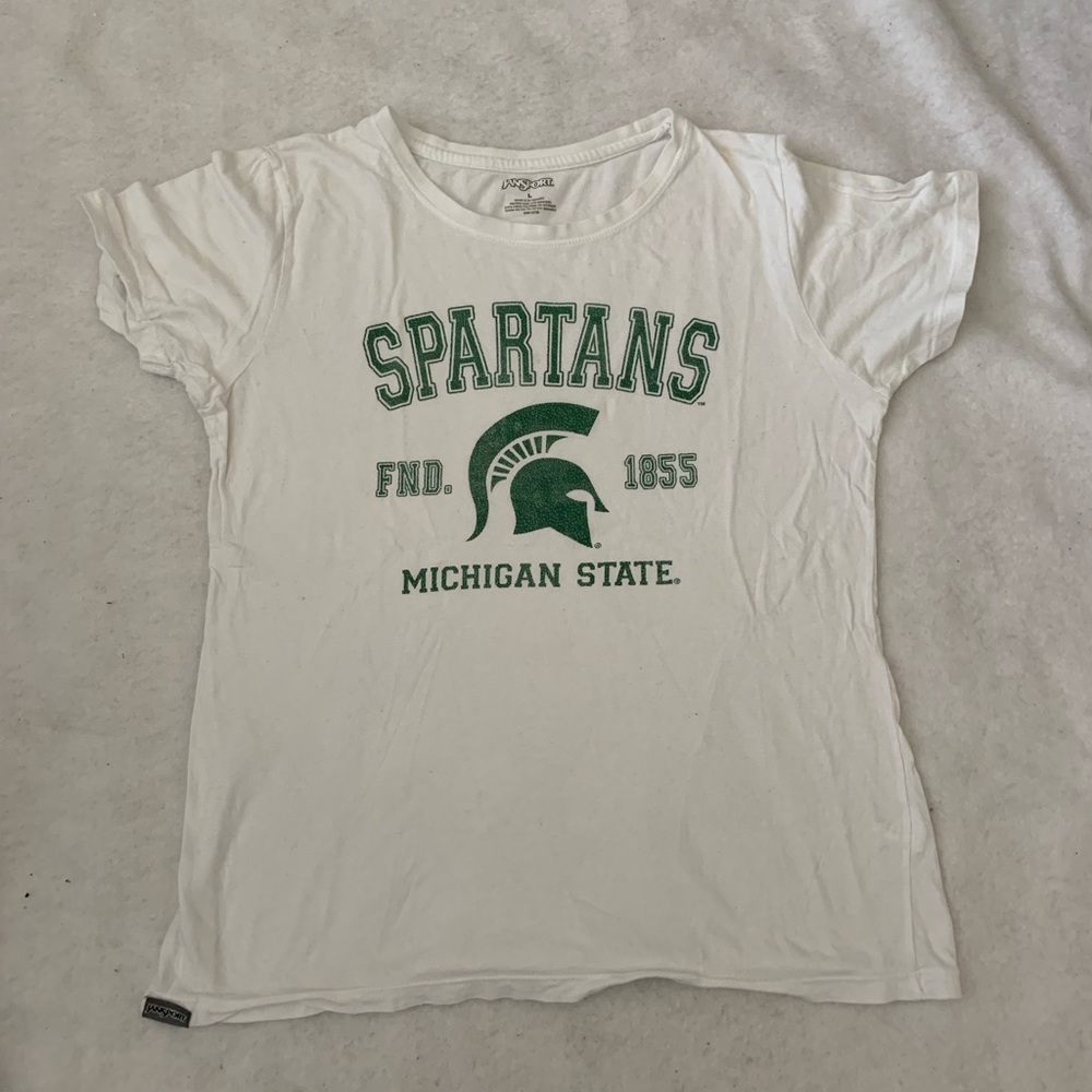 Woman’s White MSU Spartans T-Shirt